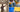 Blurred man on ladder painting wall and close-ups of detailed LEGO Star Wars spaceship models and display case with Star Wars helmet
