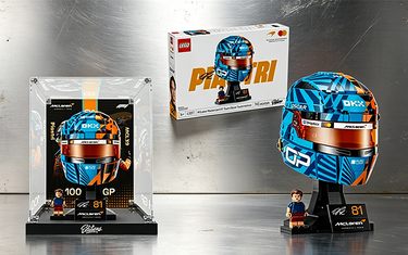 LEGO 43017 McLaren Oscar Piastri helmet custom display case