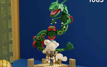 LEGO Pokémon Rayquaza 72168 Legendary Pokémon display model with Sky Pillar