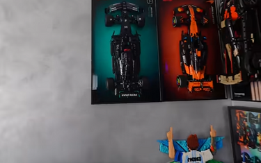 StudioBrickRo LEGO F1 collector room with Mercedes 42171 wall display