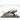 Miniature LEGO-style wildlife service propeller airplane model in clear display case