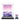 Acrylic display case with purple mountain landscape backdrop and poetic text, small flower arrangement in pot