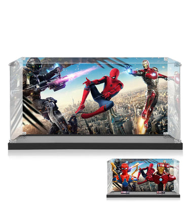 Display case for LEGO® Marvel Spider-Man 76326 + Iron Man 76327 - ICUANUTY