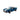 Blue and white LEGO model of a classic Shelby Cobra sports car with detailed headlights and racing stripes