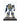 LEGO Transformer Soundwave figure in blue and gray, displayed in clear acrylic case on black base