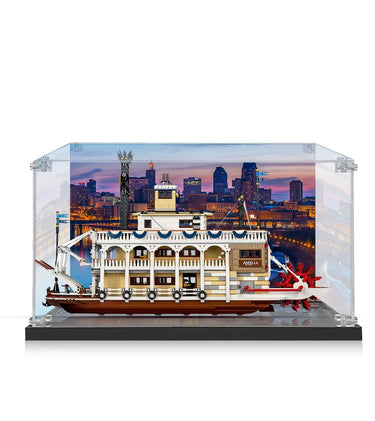 Display case for LEGO® Ideas River Steamboat 21356 - ICUANUTY