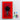 Top view of red LEGO Ferrari car model mounted on illuminated wall frame with remote control and USB cable