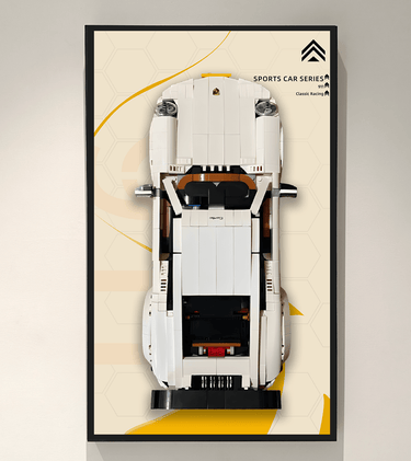 Display Wall Mount for Lego Creator Porsche 911 10295(50cm x 30cm) - ICUANUTY