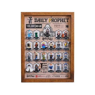Framed Harry Potter Daily Prophet LEGO minifigure set with 22 collectible characters
