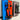 Framed 3D LEGO Formula 1 car models mounted on blue and red, and gray backgrounds, displayed on floor