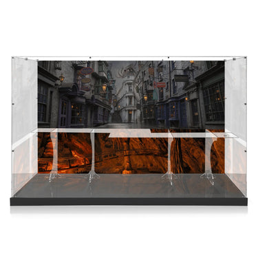 Display case for LEGO® Diagon Alley 75978 and Gringotts™ Wizarding Bank 76417 set - ICUANUTY