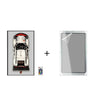 White Porsche 911 LEGO model on grey background with black frame and remote control plus transparent protective cover