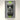Top view of a detailed gray and black LEGO race car mounted on a gray and neon green striped framed wall art