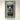 Top view of a detailed LEGO car model mounted on a gray wall with neon green racing stripes