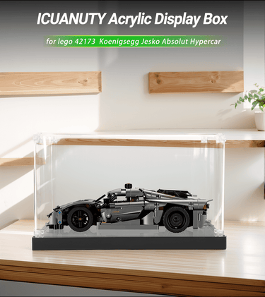 Display case for LEGO Koenigsegg Jesko Absolut Hypercar 42173 - ICUANUTY