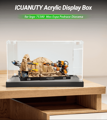 Display case for LEGO Mos Espa Podrace Diorama 75380 - ICUANUTY