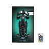 Black LEGO Mercedes AMG Petronas F1 car model wall art with color remote control