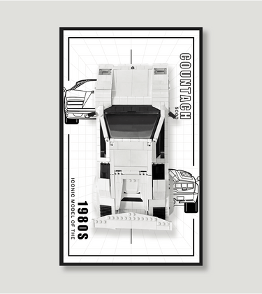 Display Wall Frame for Lego Creator Lamborghini Countach Quattrovalvole 5000 10337(50cm x 30cm) - ICUANUTY