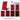 Eight brightness levels shown for red LEGO Ferrari SF-21 F1 car lightbox with voltage warning