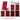 Eight brightness levels shown for red LEGO Ferrari SF-21 F1 car lightbox with voltage warning