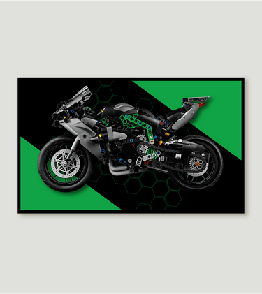 Display Wall Frame for LEGO Technic Kawasaki Ninja H2R 42170(50cm x 30cm) - ICUANUTY