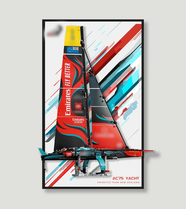 Wall Display Frame for LEGO Emirates Team New Zealand AC75 Racing Yacht 42174 - ICUANUTY