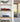 Modern interior shelves displaying red Formula 1 model car and blue vintage convertible model car in clear cases