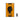 Yellow McLaren P1 LEGO model on orange background with black stripes and remote control