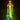 Rear view of illuminated green and yellow LEGO dinosaur model with glowing LED lights