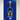 Top view of a detailed blue and white LEGO Formula 1 race car model on blue background with "VW" text