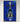 Top view of a detailed blue and white LEGO Formula 1 race car model on blue background with "VW" text