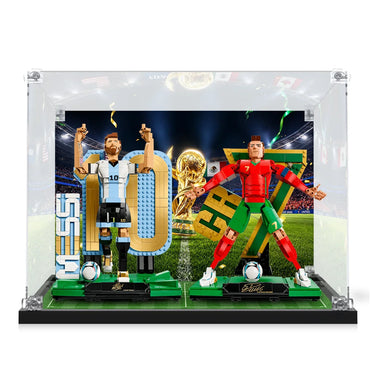 Display Case for LEGO®  Soccer Legends 43015 Lionel Messi & 43016 Cristiano Ronaldo