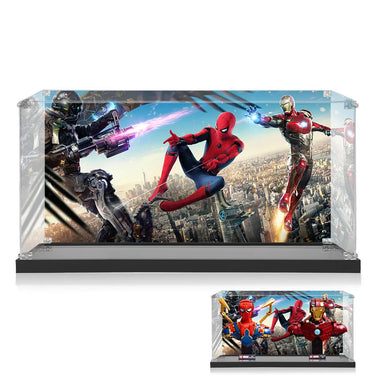 Display case for LEGO® Marvel Spider-Man 76326 + Iron Man 76327 - ICUANUTY