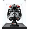 LEGO Star Wars AT-AT Driver helmet model displayed in clear protective case on black stand