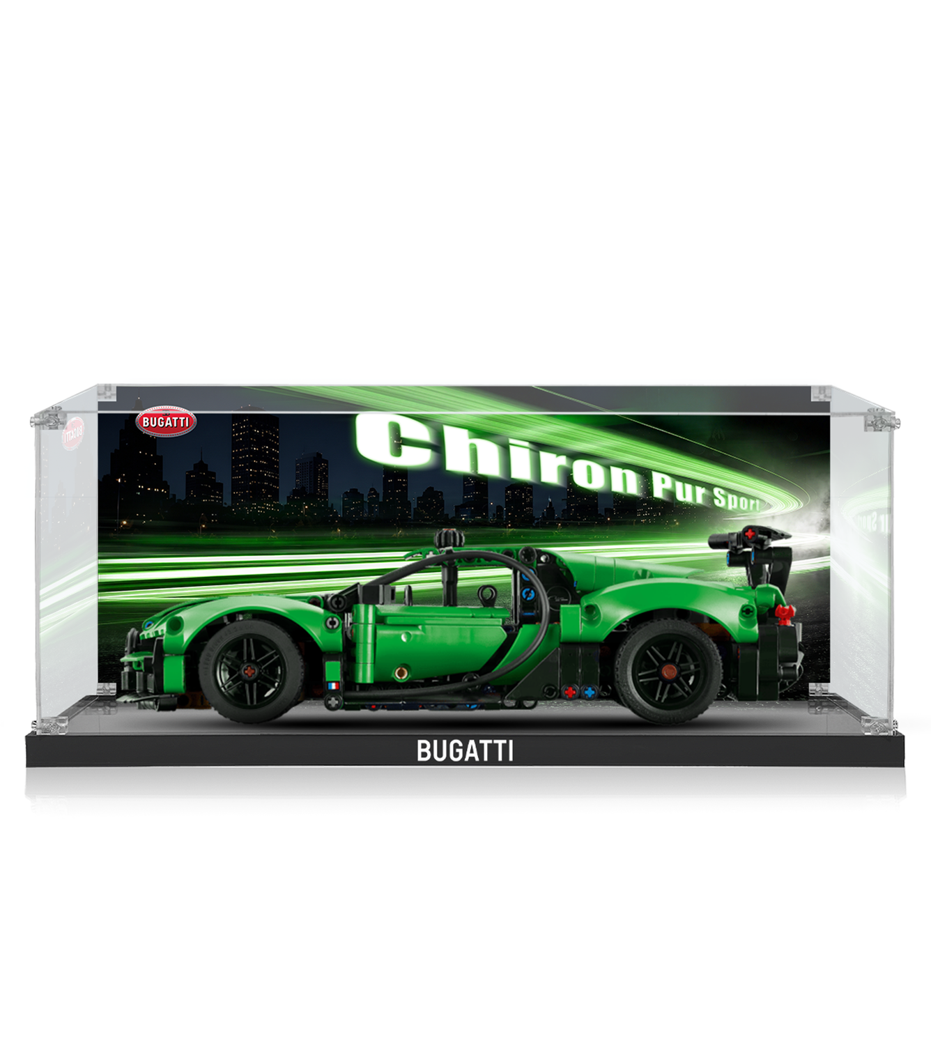 Display Case for LEGO® Technic™ Green Bugatti Chiron Pur Sport 42241