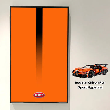 Wall Display Frame Compatible with LEGO® Technic™ Bugatti Chiron Pur Sport 42222
