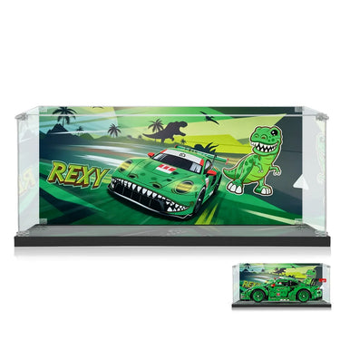 Display Case for LEGO Technic™ Porsche 911 GT3 R REXY AO Racing Car 42224 - ICUANUTY