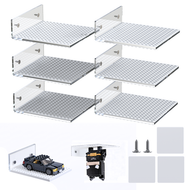 رفوف عائمة للجدران لقطع البناء - مجموعة عرض من 6 قطع