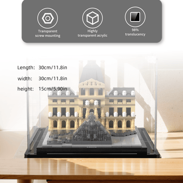 Display Case for Lego Architecture Louvre 21024 - ICUANUTY