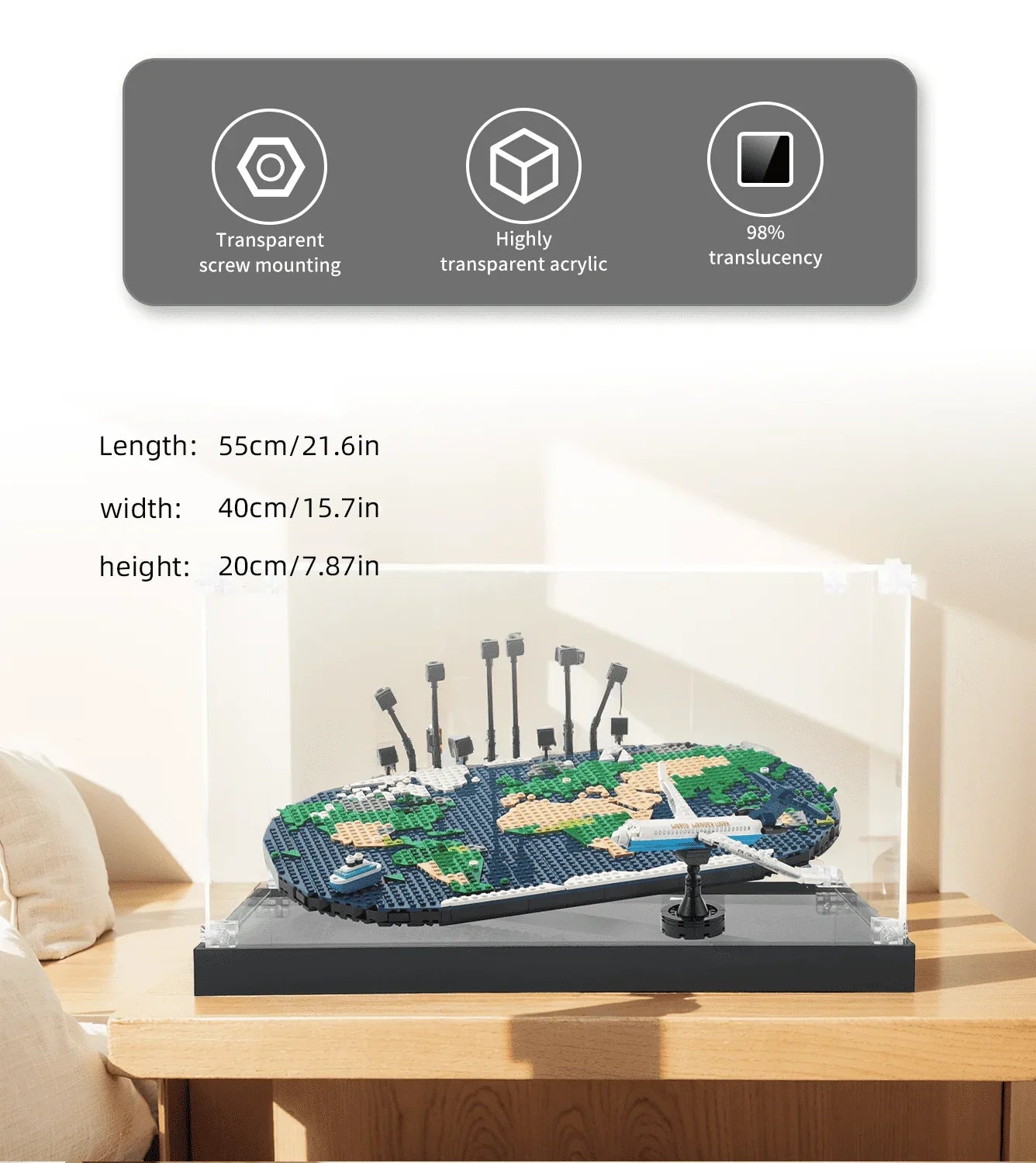 Lego Navigation Disc Display Case for Lego Navigation Footprint Map 41838 – ICUANUTY
