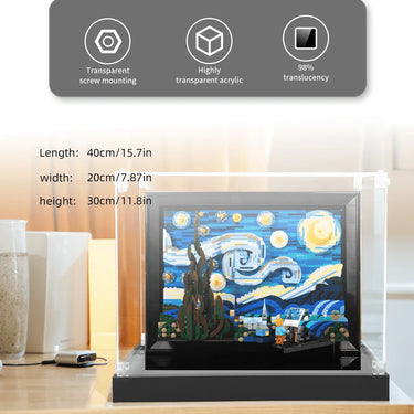 ICUANUTY-Display Case for Lego van Gogh - The Starry Night 21333 - ICUANUTY