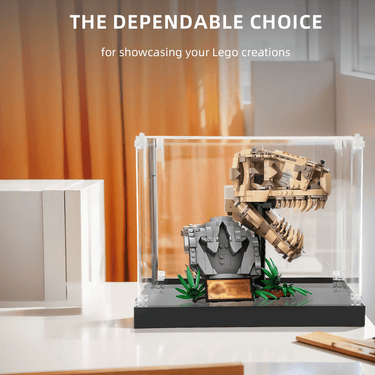 Display Case for Lego Dinosaur Fossils T. rex Skull 76964 - ICUANUTY