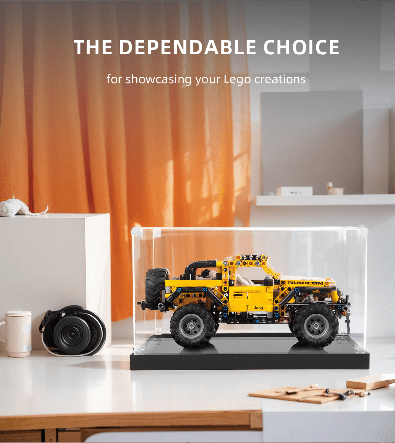 Display Case for LEGO Technic Jeep Wrangler 42122 ICUANUTY