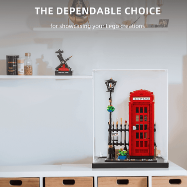 Display case for LEGO Creator Red London Telephone Box 21347 - ICUANUTY