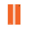 Orange Porsche GT3RS car hood decal with white triple racing stripes and Porsche logo