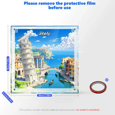 Displayramme til LEGO Italy Postkort Integreret Akryl 40818 – 3D-vægkunst & Skrivebordsudstilling