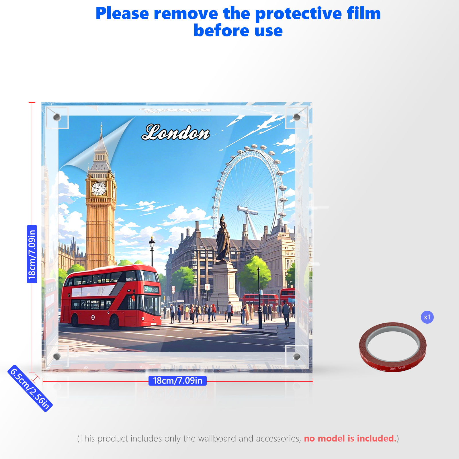 Display Frame for LEGO London Postcard Integrated Acrylic40569 – 3D Wall Art & Desk Showcase