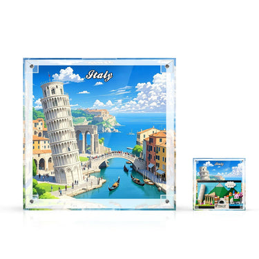 Displayramme til LEGO Italy Postkort Integreret Akryl 40818 – 3D-vægkunst & Skrivebordsudstilling
