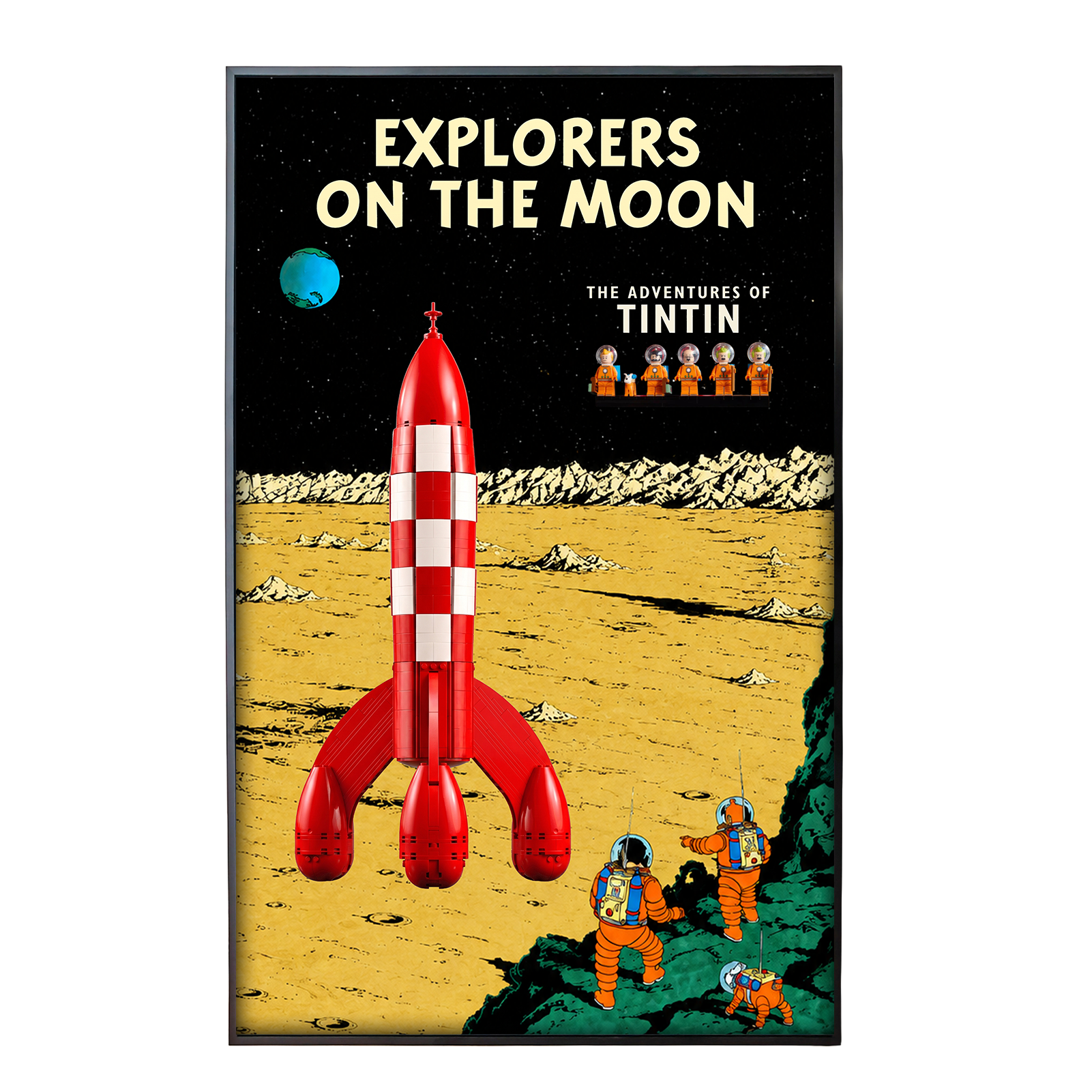 Wall Display Frame for LEGO Ideas Tintin® Moon Rocket 21367
