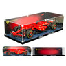 Detailed red Ferrari SF-24 Formula 1 model in a clear display case with Ferrari and Technic branding